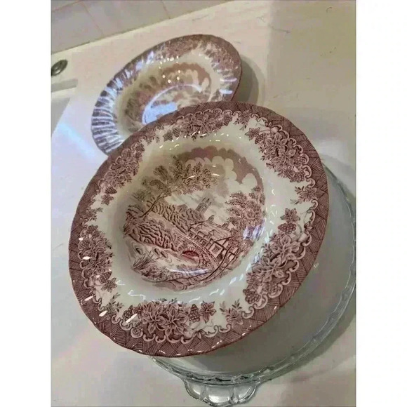 Churchill Rosa Red Willow Coupe Bowl 8.5'  Lot 2 bowls - Picture 5 of 13